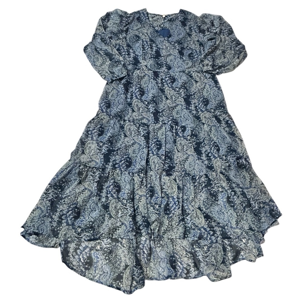 Joie Blue and White Puff Sleeve Sundress